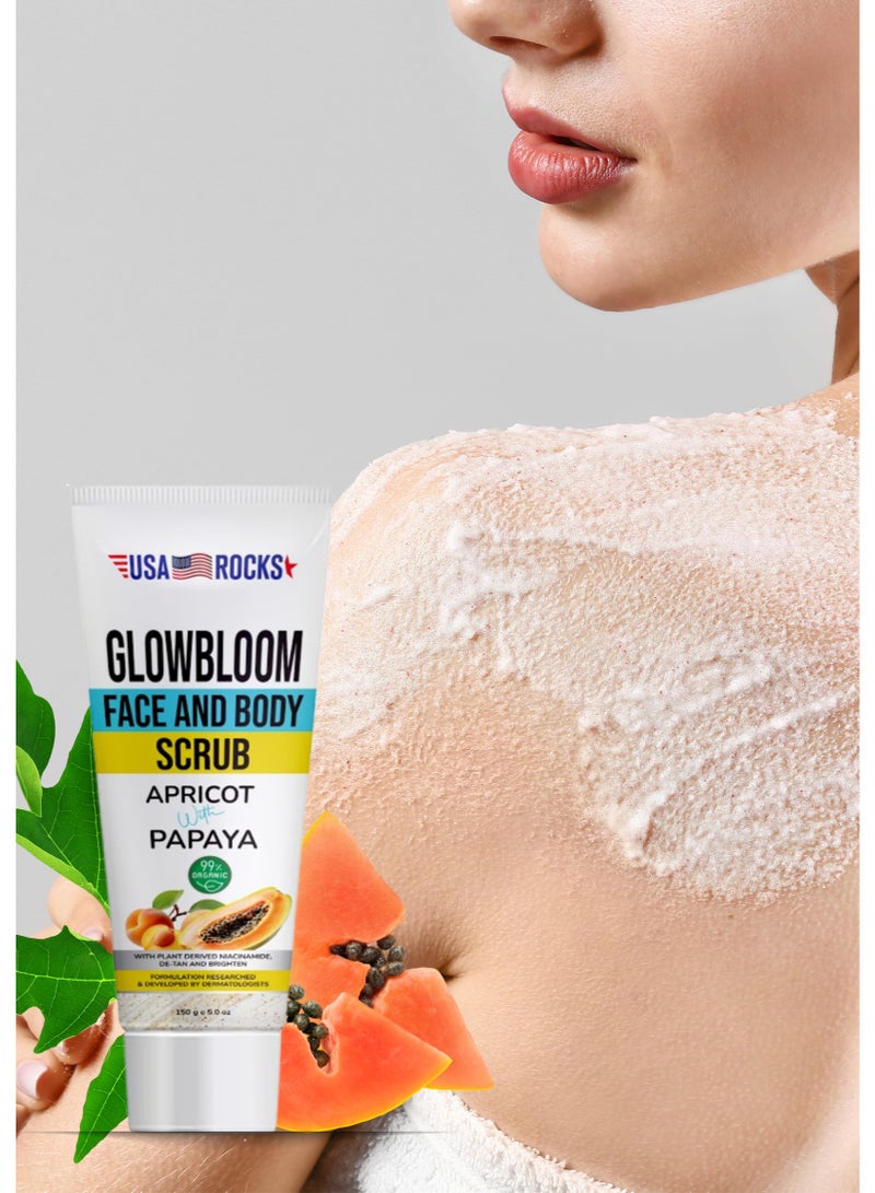 USA ROCKS Face & Body Scrub - Apricot & Papaya - Image 2